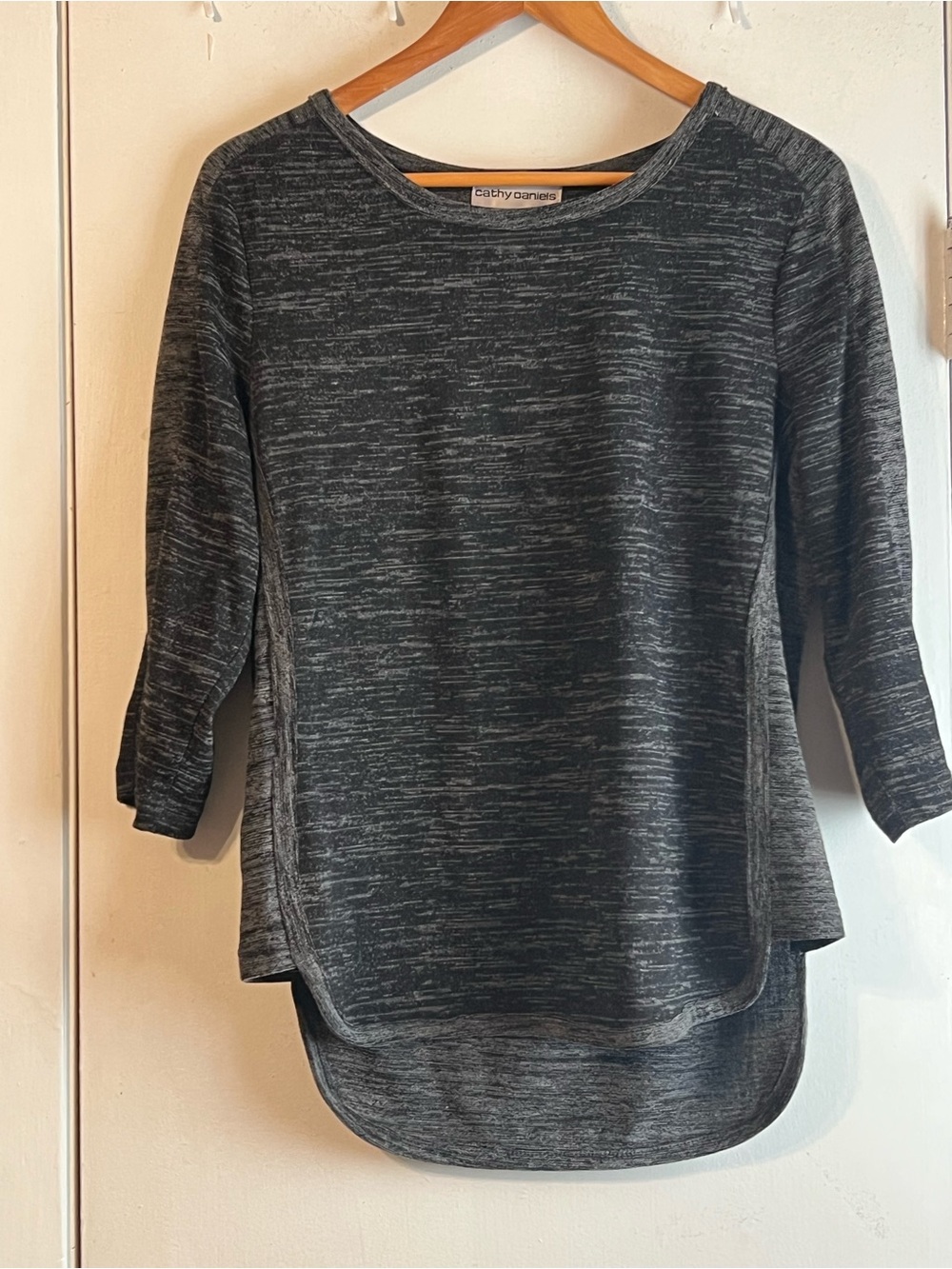 Cathy Daniels Charcoal Heather Boatneck Tunic Top